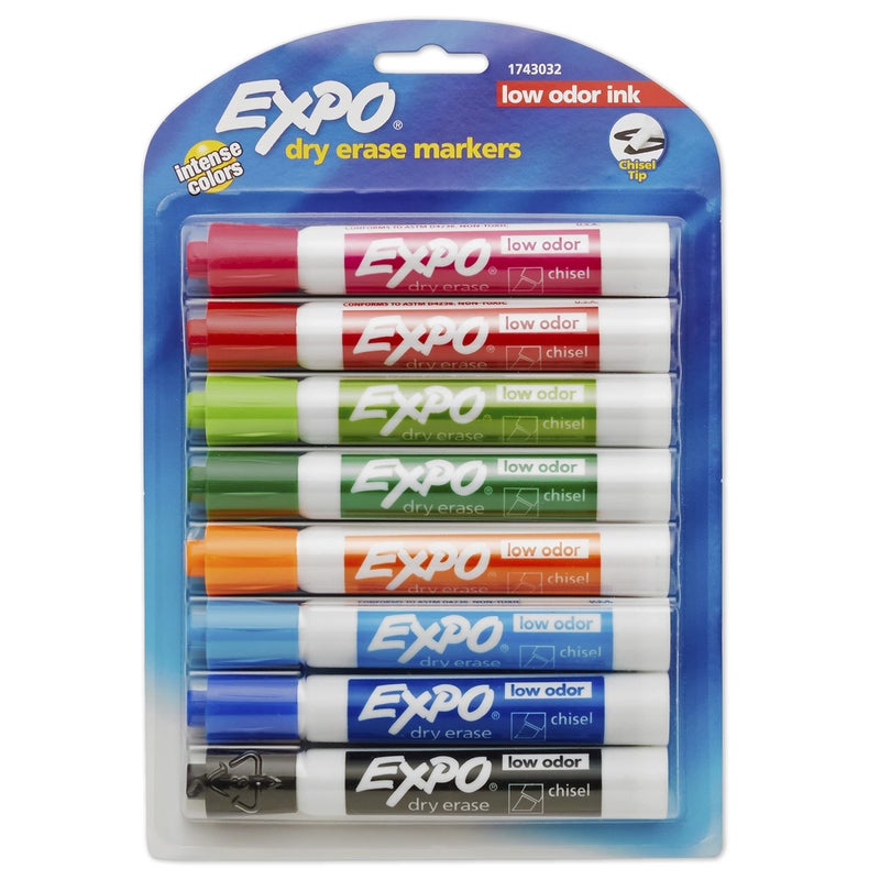 EXPO 1743032 Low-Odor Dry Erase Markers, Chisel Tip, Fashion Colors, 8-Count - Image 1
